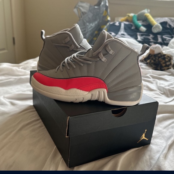 Retro Jordan 12s…. Pink, Grey and White…. Size 5y
